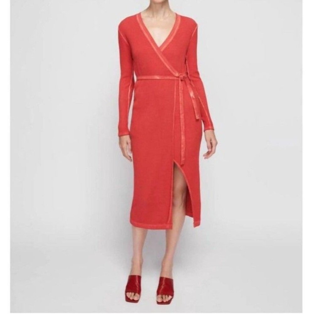 Nation Ltd Madera Long Sleeve Wrap Dress In Heartbeat Size S NWOT
